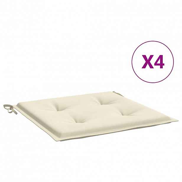 vidaXL Podušky na zahradní židli 4 ks krémové 50x50x3 cm látka oxford