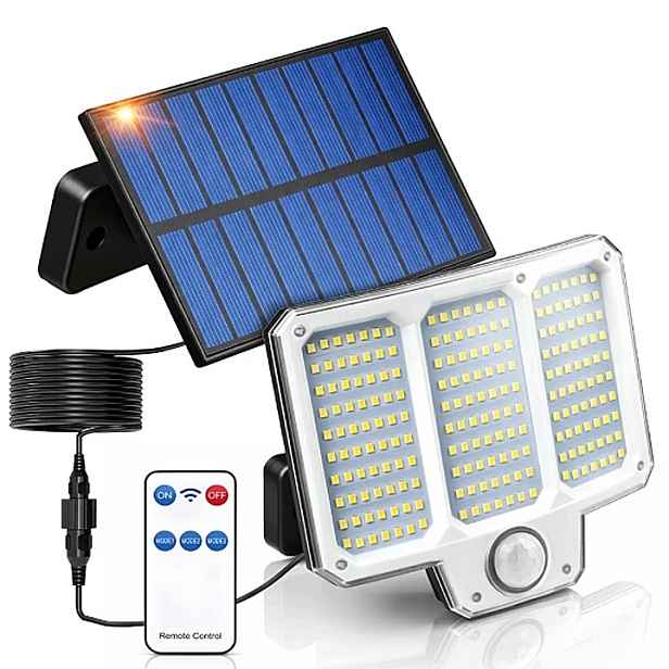 Solární Lampa 300 W Se Samostatným Panelem Ovladač A Senzorem Soumraku Pohybu