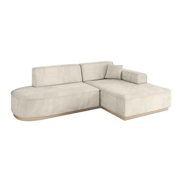 ALTDECOR ROHOVÁ SEDAČKA s otomanem, pravá IREA-L1 232x165x80 Béžová Velur