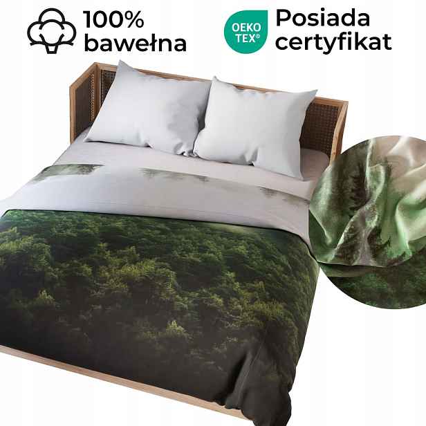 Forest Sada povlečení z saténové bavlny 160 x 200 cm