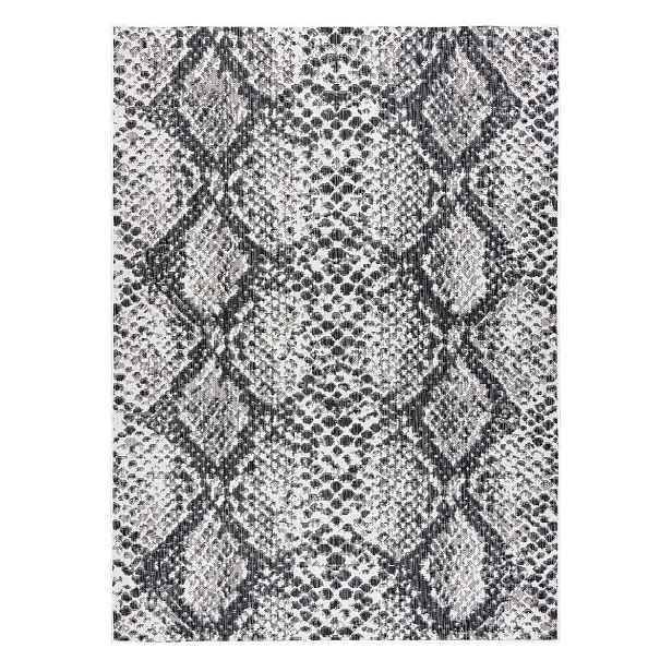 Kusový koberec Sion Sisal Snake`s skin 22162 ecru/black – na ven i na doma, 160x220, šedá, chodba / předsíň, Dywany Łuszczów