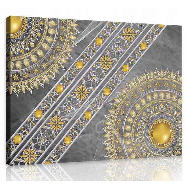 Obraz Na Plátně Plátno 80x60 Šedá Mandala