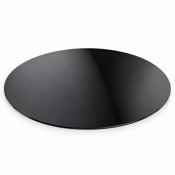 Relaxdays TABULE Černá kalené bezpečnostní sklo 40 cm kulatá