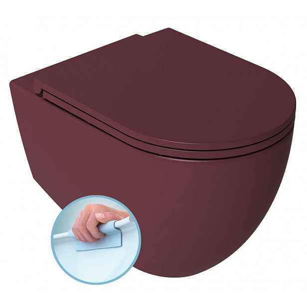 Sapho Isvea Infinity - Závěsné WC, Rimless, maroon red 10NF02005-2R
