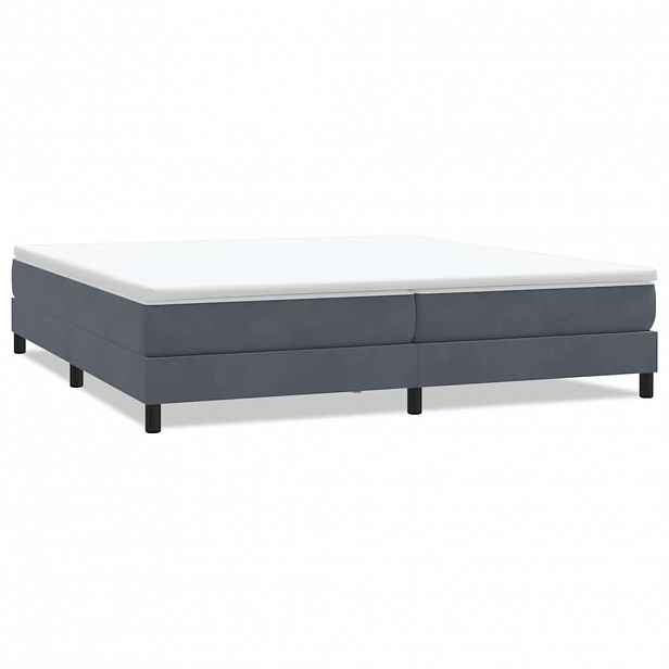 vidaXL Postel Box Spring bez matrace tmavě šedá 200x210 cm samet