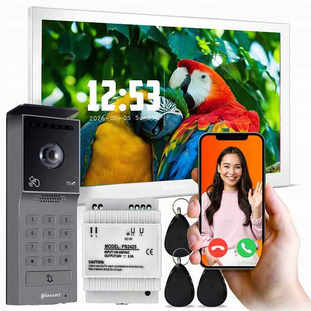 Videodomofon Wifi 10" Tuya 2-žilová brána kód Obsluha App Full Hd foto