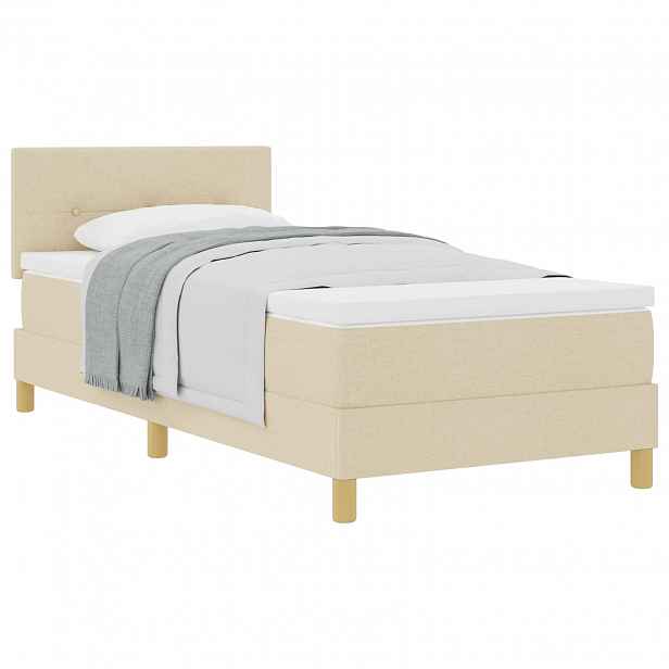 vidaXL Postel s boxspringem s polštářem Krémová 80 x 200 cm textil