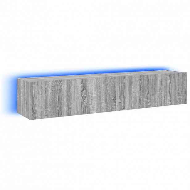 vidaXL Nástěnné TV skříňky s LED 2 ks šedé sonoma 80 x 35 x 31 cm