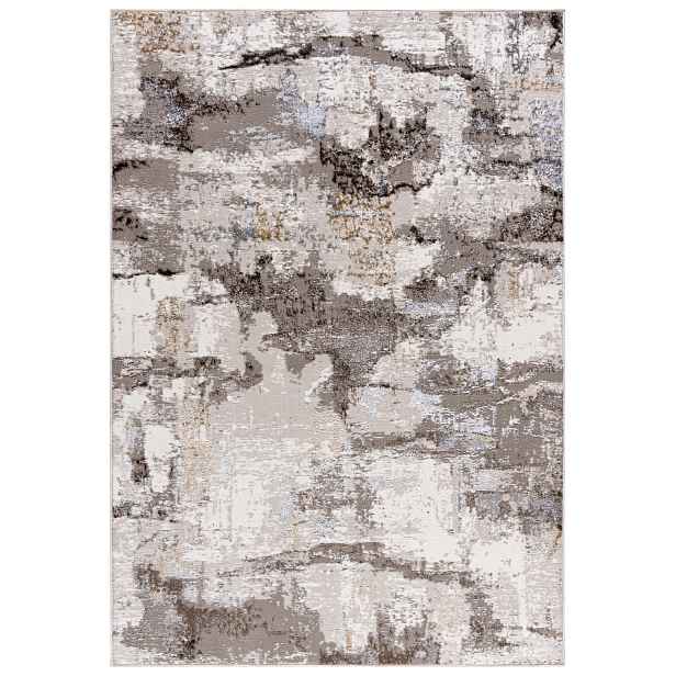Koberec do obývacího pokoje béžový 180x250 cm, abstraktní, moderní, měkký, krátký vlas
