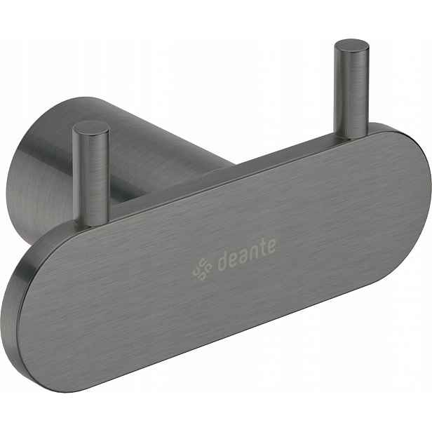 Dvojitý, masivní koupelnový háček Deante Grafit Gun Metal