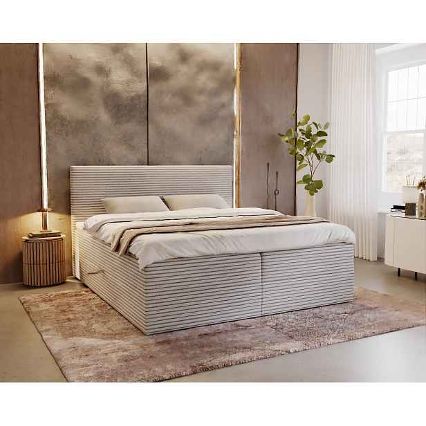 Kontinentální postel 180x200 ORVEXA 1 - světle šedá