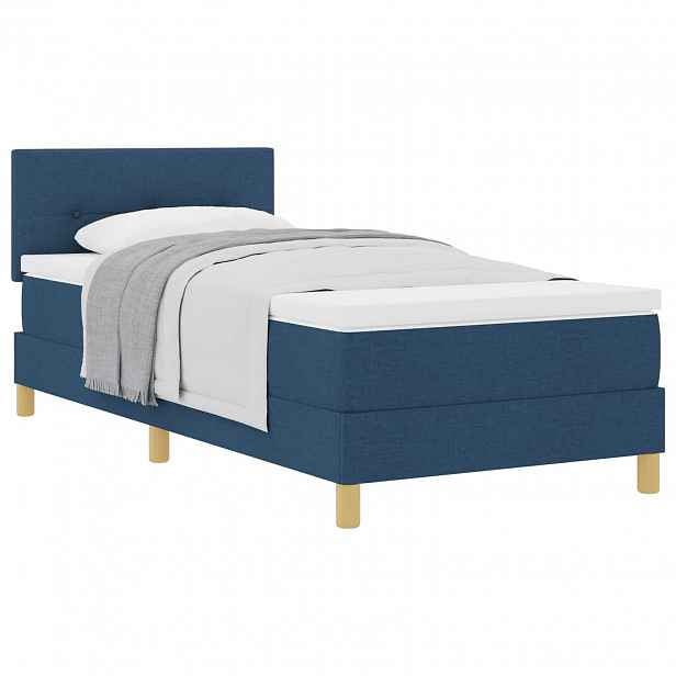 vidaXL Postel s boxspringem s polštářem Modrá 80 x 200 cm textil