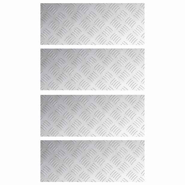 vidaXL Schodové nášlapy 4 ks 50 x 20 cm Stříbrná Hliník Obdélníkový