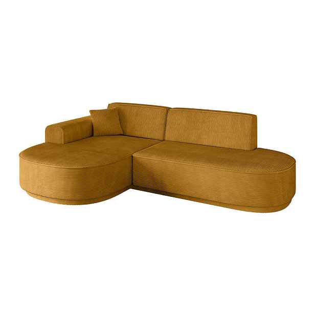 ALTDECOR ROHOVÁ SEDAČKA s otomanem, levá MARI-L1-v3 243x171x83 Hořčicová Manšestr