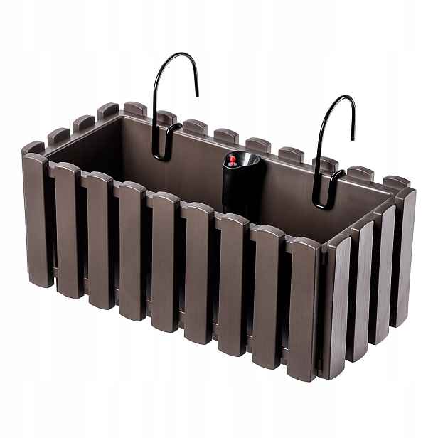 Balkonový Truhlík Květináč Rukojeti 38 Cm Hnědý