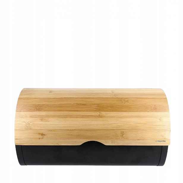 Chlebník Rakel zaoblený černý 38x25x21 cm Homla