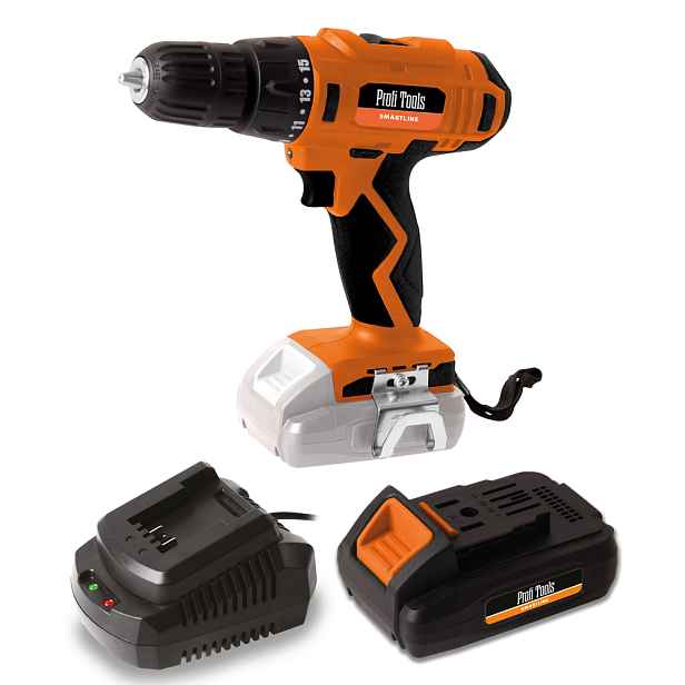 Profi Tools AKU vrtačka J0Z-KT07-18 + AKU baterie 20V 2Ah + Rychlonabíječka AKU baterií