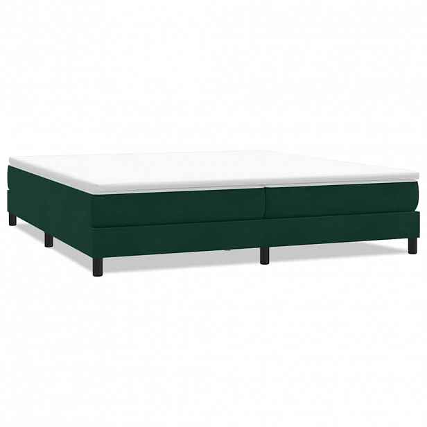 vidaXL Postel Box Spring bez matrace tmavě zelená 200x210 cm samet