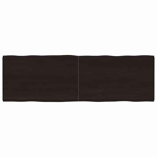 vidaXL Stolní deska tmavě hnědá 160x50x(2-4)cm ošetřený dub živá hrana