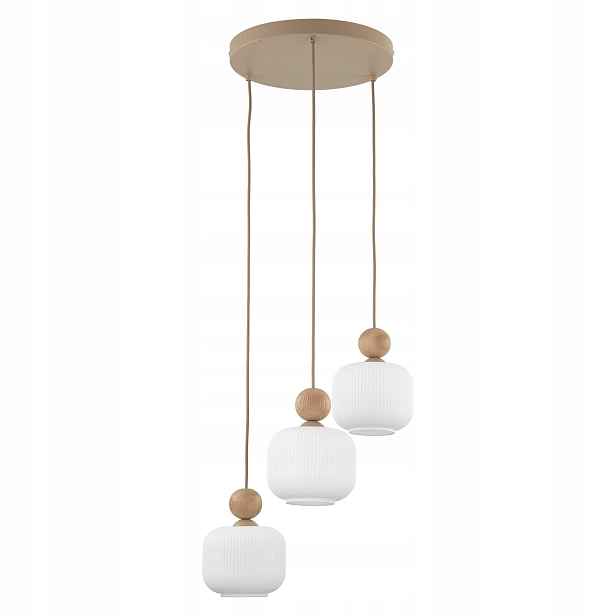 Závěsná lampa Ballo sabia béžová stínidlo bílá 3xE14 Glamour Moderní IP20