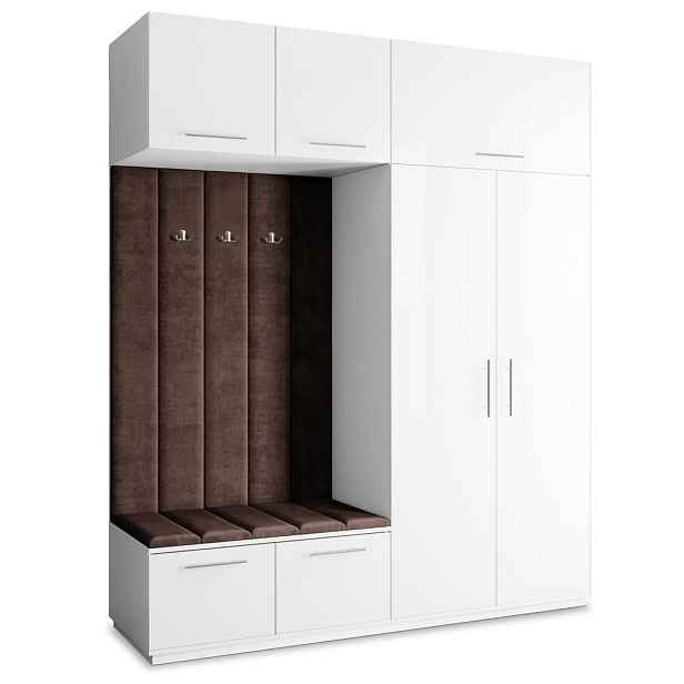 MASSENO MODERNÍ PŘEDSÍŇOVÁ SESTAVA REMA, 200/240/60 cm, bílá
