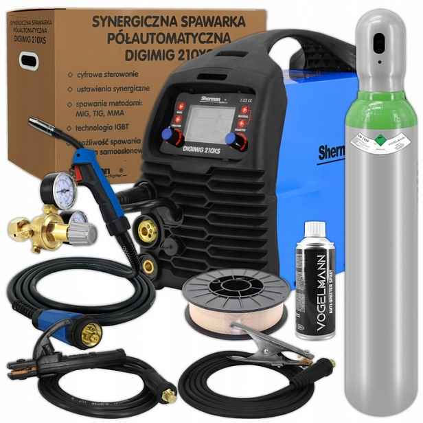 Set Svařovací stroj Migomat Sherman Digimig Mig 210XS Synergie Tig Mma 3W1 200A