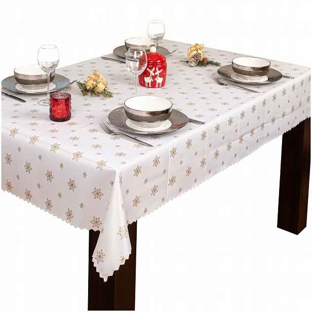 Vánoční ubrus Vánoční hvězda 120x220 SW13, zlato