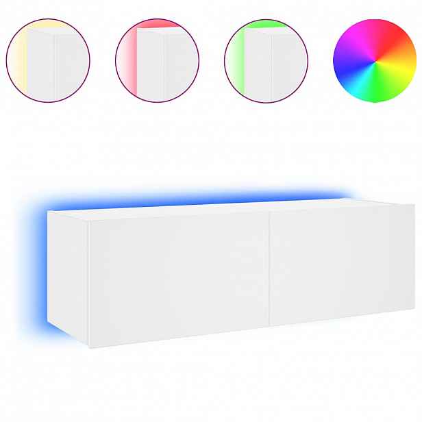 vidaXL Nástěnná TV skříňka s LED osvětlením bílá 100 x 35 x 31 cm