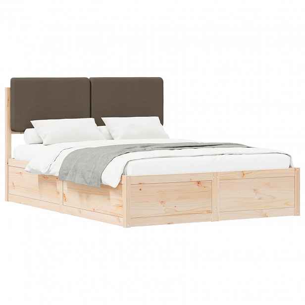 vidaXL Rám postele s čalouněným čelem s čelo Taupe 150 x 200 cm