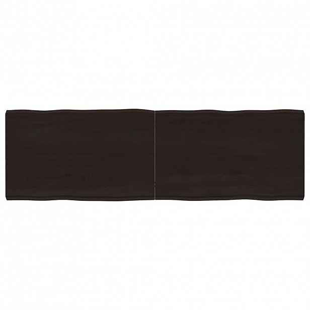 vidaXL Stolní deska tmavě hnědá 160x50x(2-6)cm ošetřený dub živá hrana