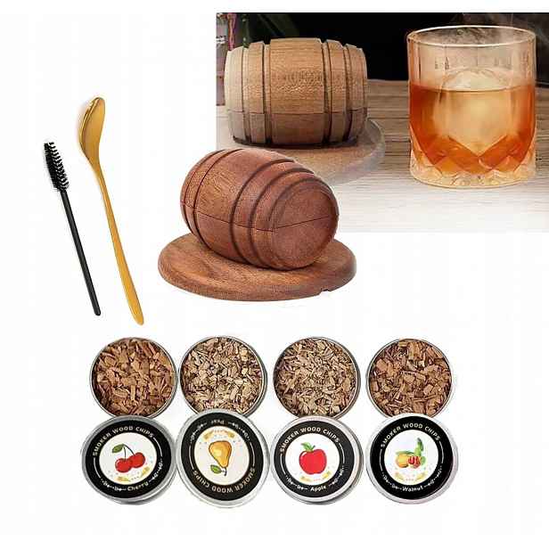 Sada Na Uzení Whisky Udírna Ve Tvaru Sudu Dárek Pro Manžela