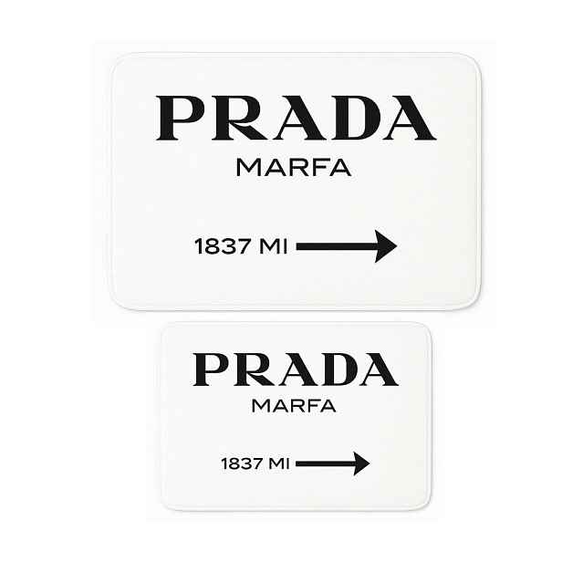 Bílé sametové koupelnové předložky v sadě 2 ks 60x100 cm Prada – Mila Home