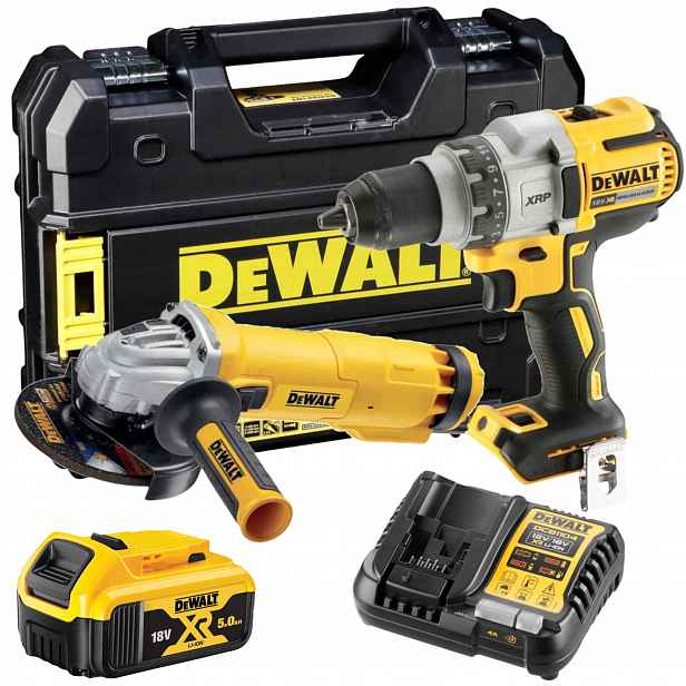 Dewalt Aku Vrtačka 18V DCD991NT Úhlová Bruska DWE4237 5,0Ah