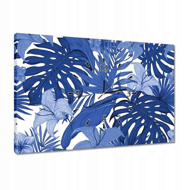 Hodiny 60x40 Classic Blue Monstera