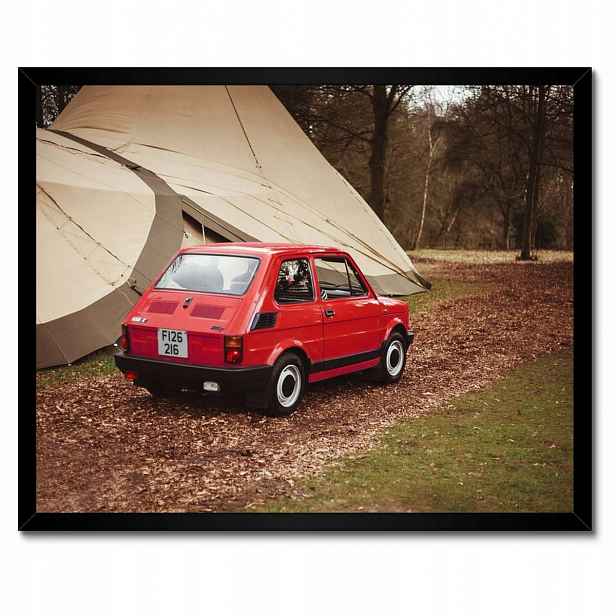 Plakáty v rámu 50x40 Červený malý Fiat 126p