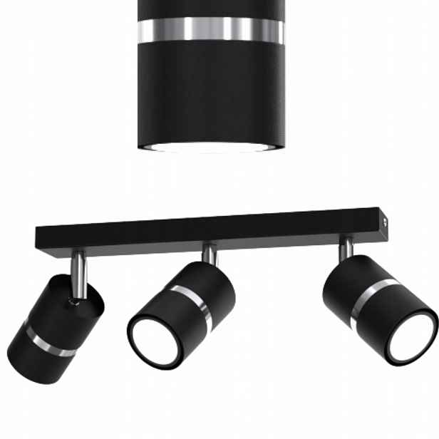 Stropní Svítidlo Reflektor Spot Černý Chrom Nastavitelná Led GU10 Polská Lampa