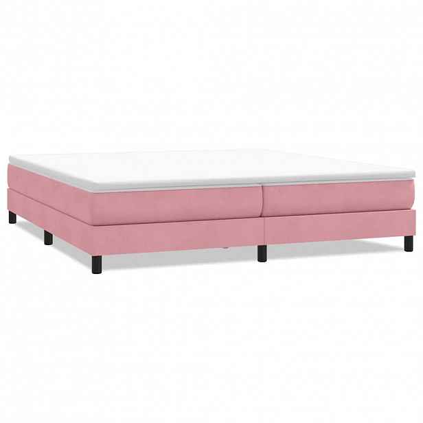 vidaXL Postel Box Spring bez matrace růžová 200x210 cm samet