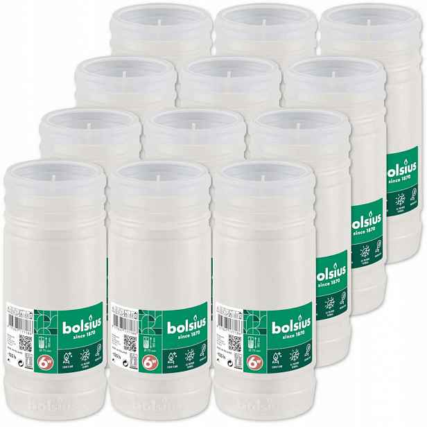 Náplně do hřbitovních svíček parafínové 18 výš. 7.5 š. Bolsius RP6W 135h 12 kusů