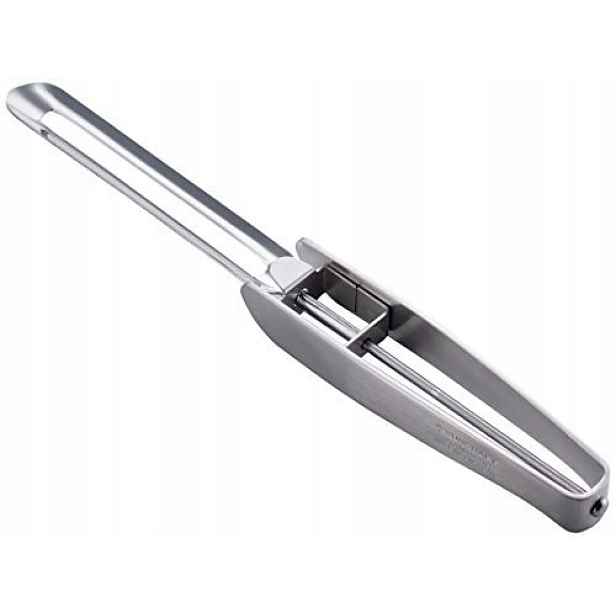 Nerezová škrabka s podélnou čepelí Long Peeler+, s ochranným krytem