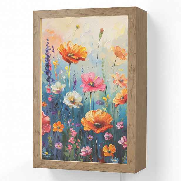 OnlyWow NÁSTĚNNÁ LAMPA Květiny - Příroda - Akvarel - Umění 20x30 cm