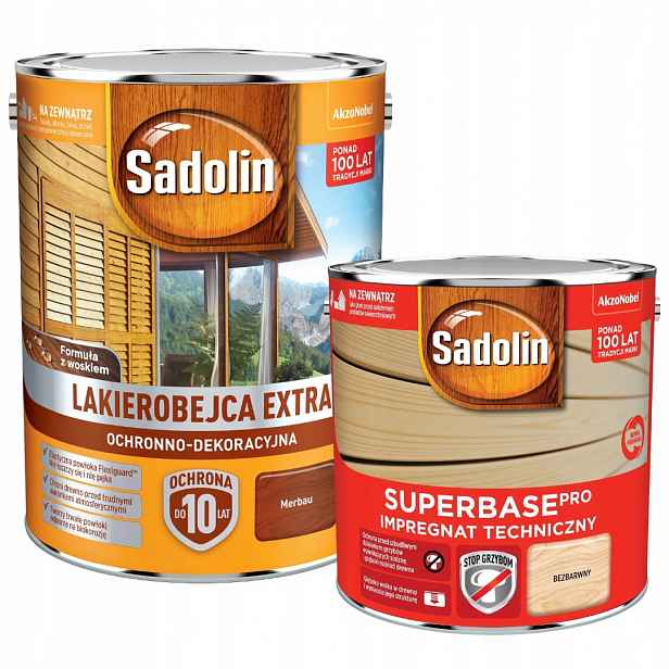 Sadolin Extra Lakový Nátěr 5 L Merbau Sadolin Superbase Grunt 2,5 L