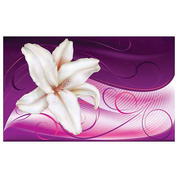 Tapeta Lilie abstrakce fialovo-růžová elegance do obývacího pokoje 208x146 lepidlo