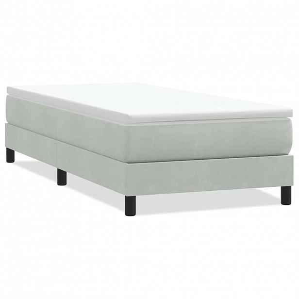 vidaXL Postel Box Spring bez matrace světle šedá 80x220 cm samet