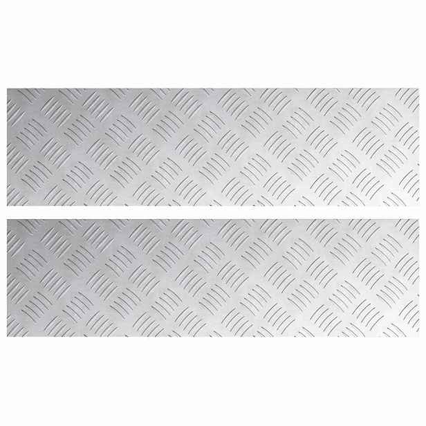 vidaXL Schodové nášlapy 2 ks 70 x 20 cm Stříbrná Hliník Obdélníkový