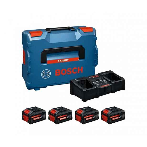 Bosch - Sada 16A nabíječky EXAL 18V2-320, 2x aku EXBA 18V-80 Li-Ion 8,0 Ah a 2x aku EXBA 18V-55 Li-Ion 5,5 Ah 1600A0373Y