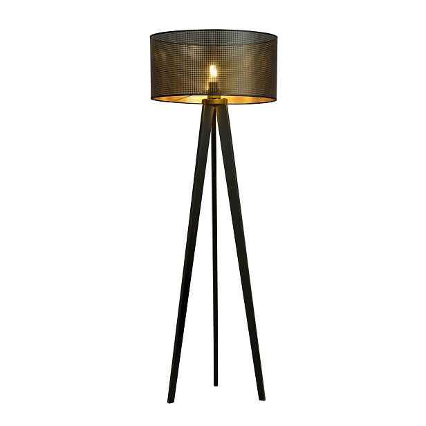 Emibig Stojací lampa Aston 150 cm černá/zlatý kov E27 15W