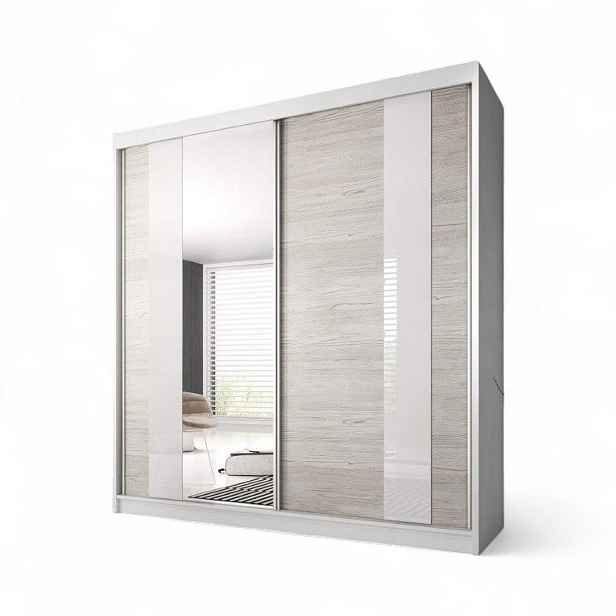 Kasvo MULTI 32 skříň 233 cm (M)  kathult / bílé pásy