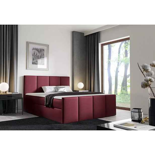 Postel s matrací a roštem LOLA - 160x220, červená 1 + topper ZDARMA