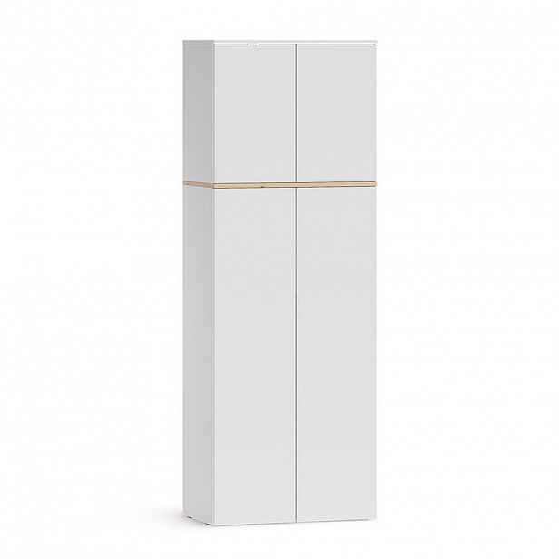 Vicco VÍCEÚČELOVÁ SKŘÍŇKA Viktor, Bílá/Řemeslný dub, 68 x 188.6 cm s 8 uzavřenými přihrádkami