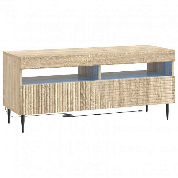 vidaXL LED TV skříň HAARLEM 100 x 35 x 43 cm Dub sonoma